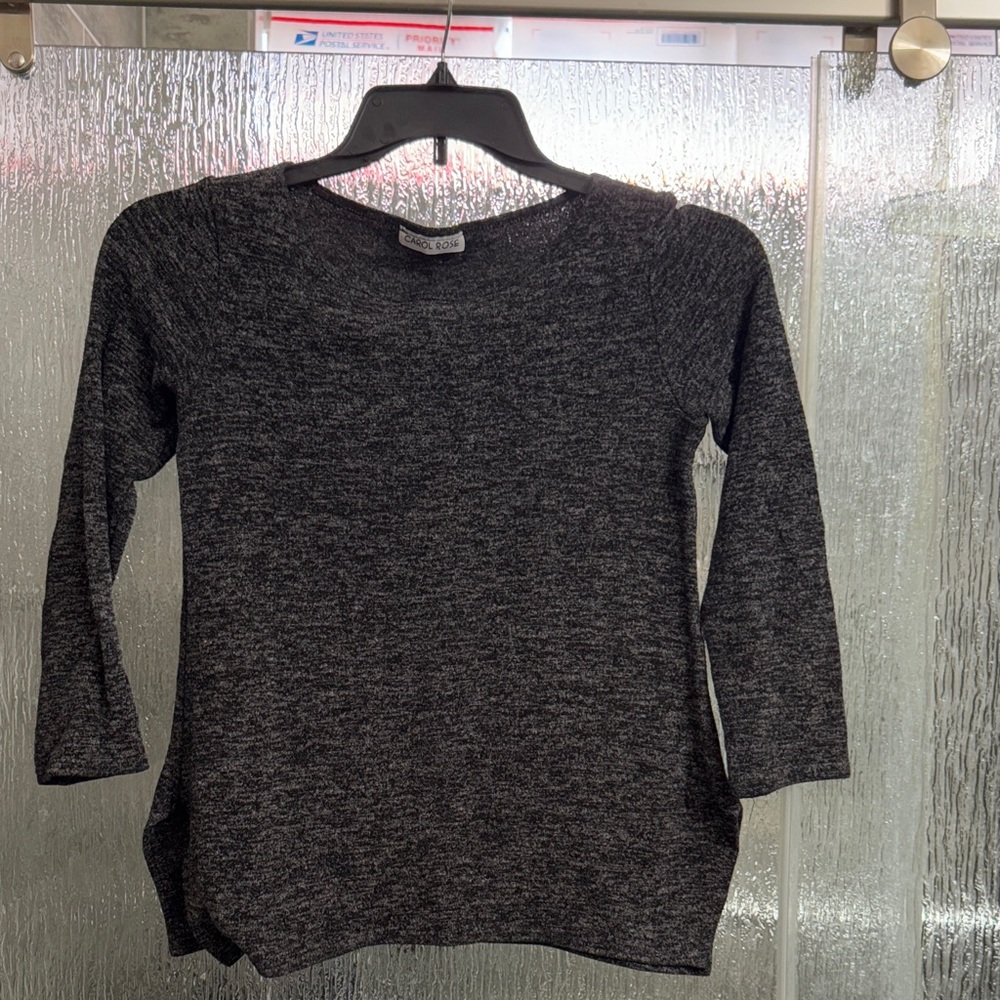 Carol Rose Charcoal Knit Top